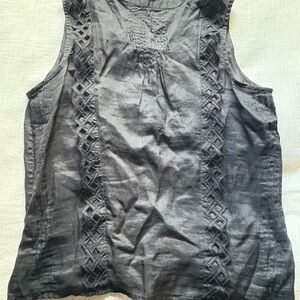 Frame Denim Black Sleeveless Blouse